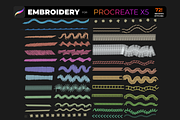 72 Brush-stitch Embroidery PROCREATE, a Brush Add-On by Graphics Resources (Thumbnail 3 of 11)