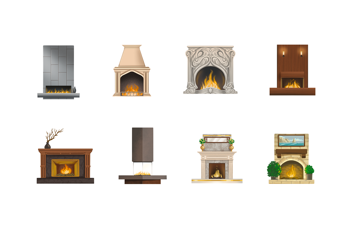 Architectural Fireplace, an Object Graphic by Deemak Daksina