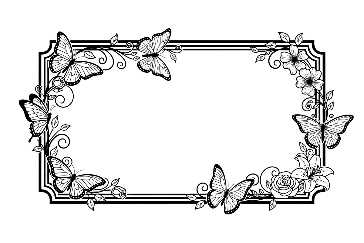 Butterfly Floral Frame SVG Bundle, an Illustration by Creativeshirt (Photo 22 of 31)