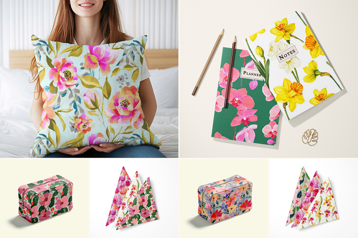Maximalist Floral Seamless Patterns, a Pattern Graphic by Ninterints (Photo 5 of 10)