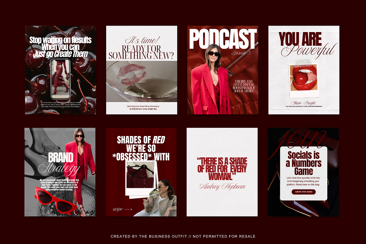CHERRY Canva Social Media Templates, a Social Media Template by thebusinessoutfit (Photo 17 of 20)