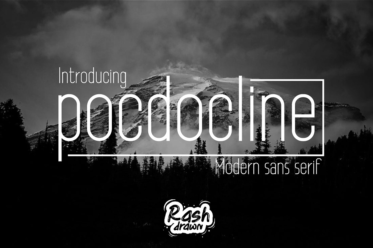 Pocdocline modern sans serif, a Font by Rashdrawn (Photo 1 of 10)