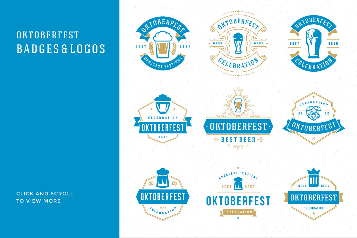 Oktoberfest vintage badges & labels, a Branding & Logo Template by Vasya Kobelev (Photo 9 of 25)