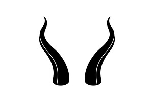 Black bull horns. Silhouette vector, an Animal Illustration by GraphiShop