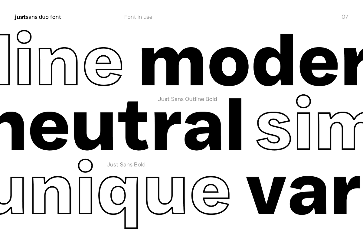 JUST Sans Font Duo — Clean + Outline, a Sans Serif Font by JUST Creative (Photo 7 of 13)