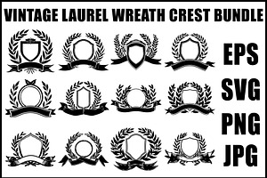 Heraldic Laurel Crest SVG Pack, an Object Graphic by Creativeshirt