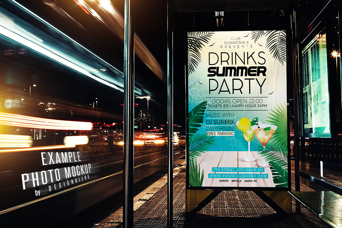 Drinks Summer Party Flyer Template, a Flyer Template by designblends@gmail.com (Photo 3 of 3)