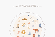 Western Cowboy Rodeo Seamless Patter, a Pattern Graphic by Pati Charm Studio (Thumbnail 4 of 7)