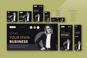 Business Startup Banner Set Template, a Social Media Template by MightyDesign