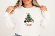 Christmas Tree Vintage Cat PNG, an Illustration by DreamArtGraphic (Thumbnail 4 of 6)