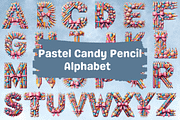 Candy Pencil Letters with Bows PNG, an Education Illustration by Dizzy Art Studio (Thumbnail 2 of 2)