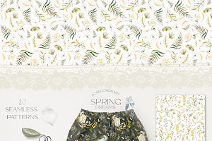 Nursery Woodland Patterns Watercolor