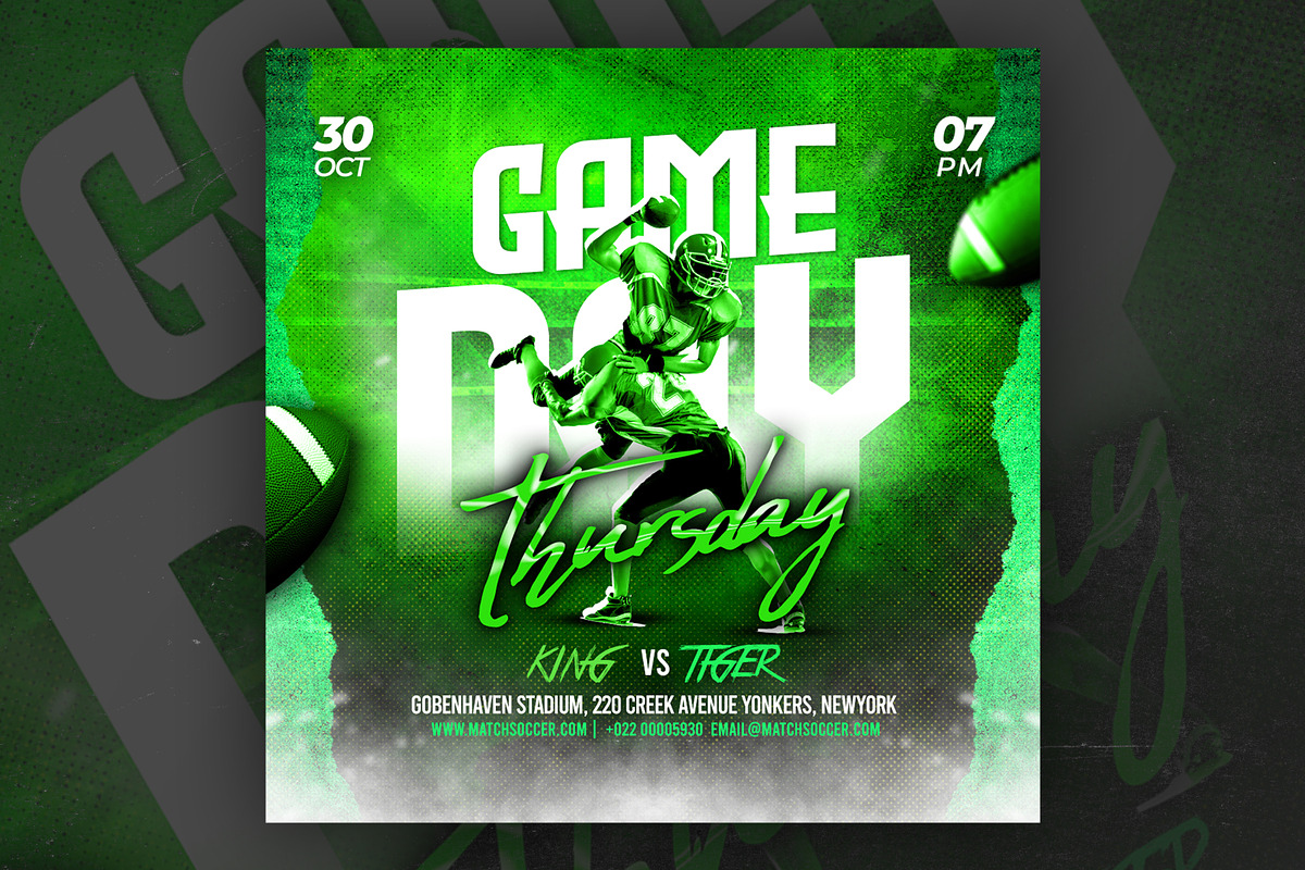 5 Football Flyer Templates, a Flyer Template by Artonix (Photo 5 of 6)