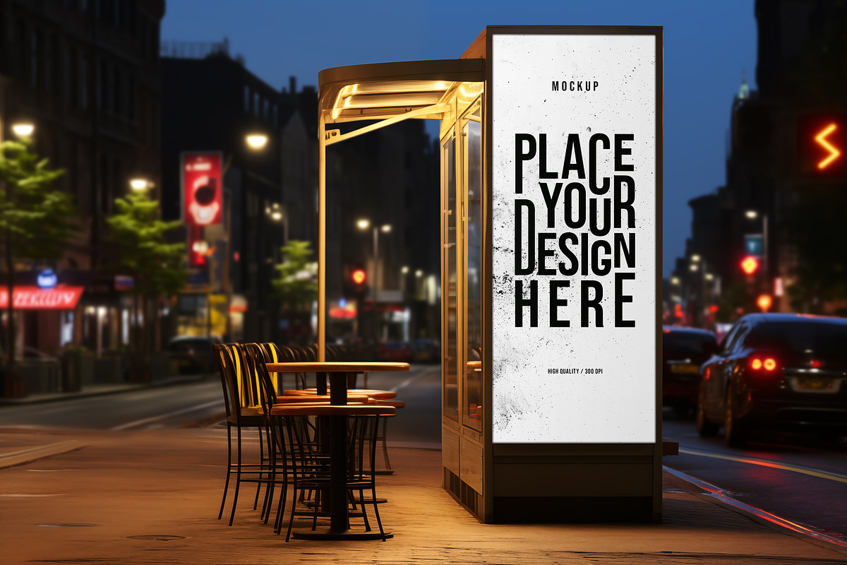 Bus Stop Poster Mockup, an Advertising Mockup by dpi (Photo 12 of 12)