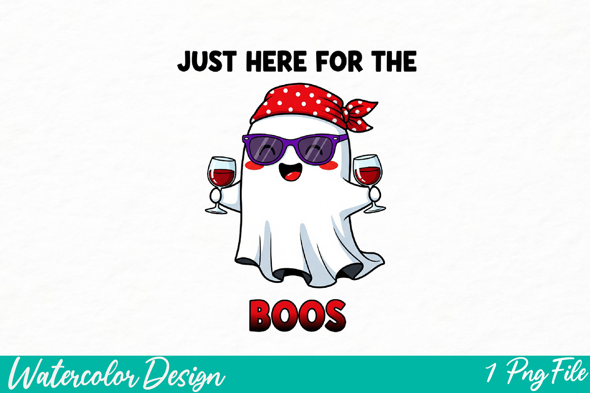 Just here for the boos PNG, an Illustration by Watercolor design (Photo 1 of 3)