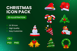 3D Christmas Icon Pack