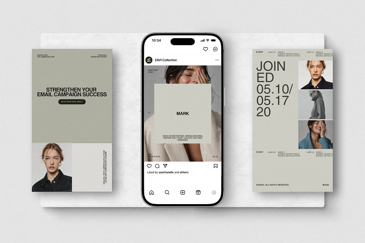 ZAVI | Social Media Kit Bundle, a Social Media Template by The Aesthetic Studio (Photo 4 of 10)