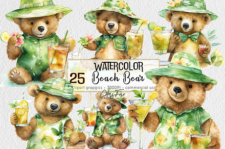 Beach Bear Illustration