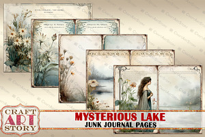 Mysterious Lake Junk Journal Pages