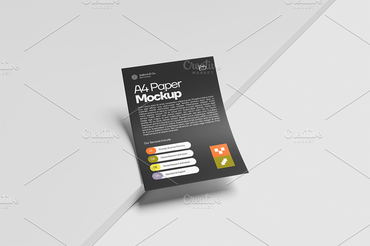 Clean A4 Paper Display Mockup, a Books & Magazine Mockup by Gatamotion (Photo 5 of 5)