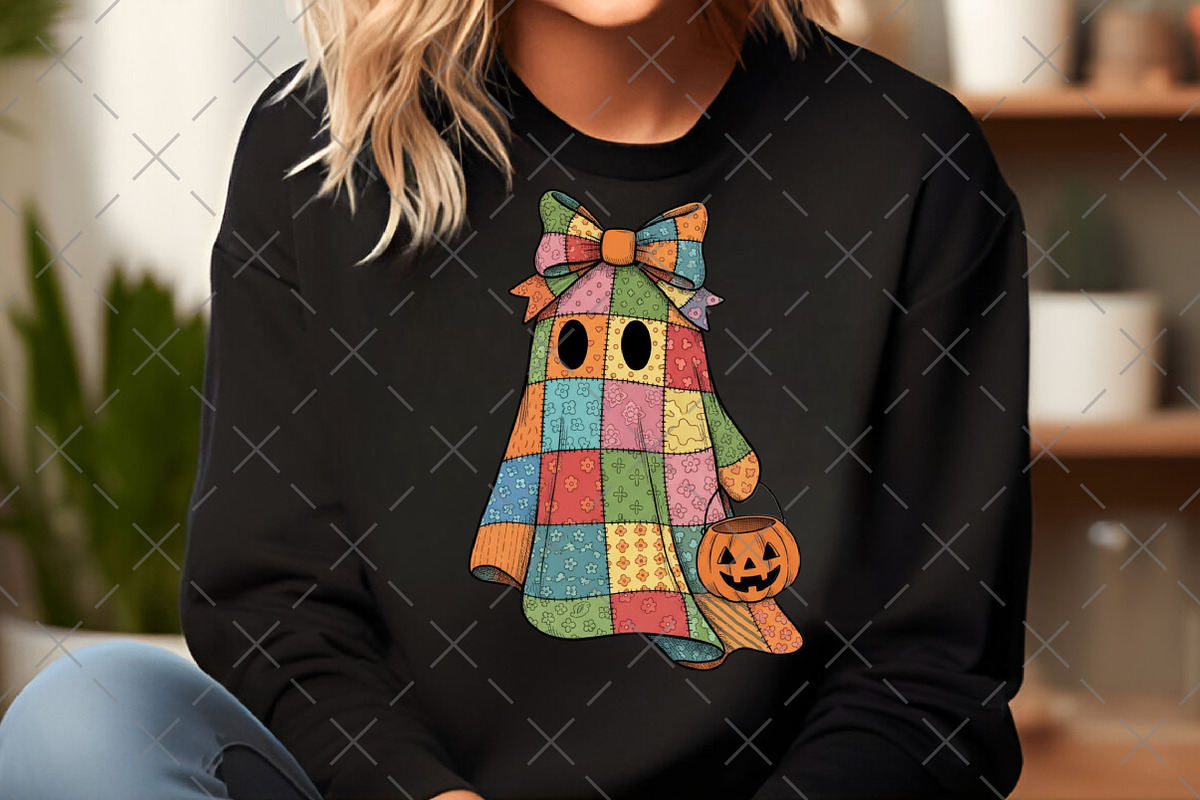 Patchwork Ghost PNG, an Illustration by Craft Nest (Photo 4 of 6)