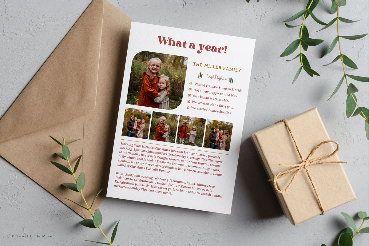 Year in Review Christmas Card Canva, a Card Template by Sweet Little Muse (Photo 1 of 5)