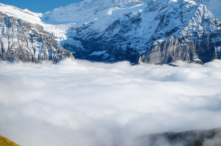 Mountains and clouds in the valley., a Nature Photo by Landscape and travel