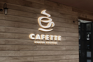 Logo Mockup On Wooden Facade 3D Sign