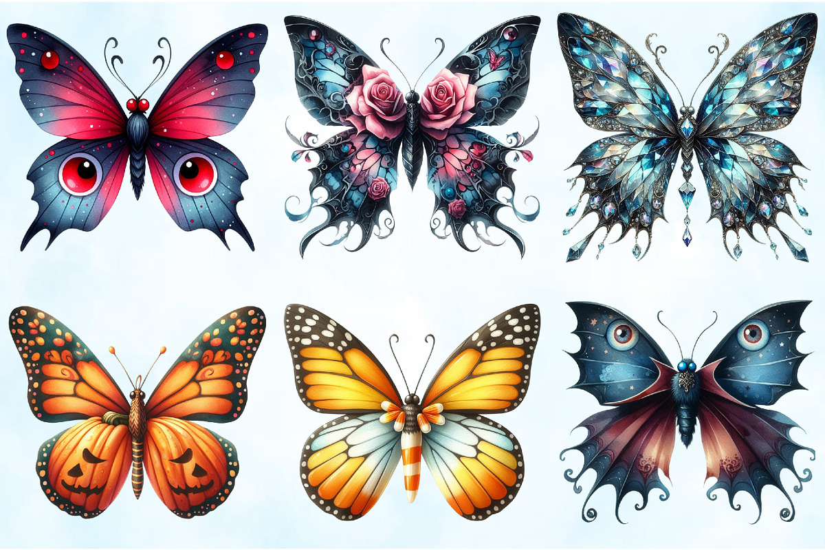 Halloween Butterfly Sublimation PNG, an Illustration by Craft Nest (Photo 4 of 9)