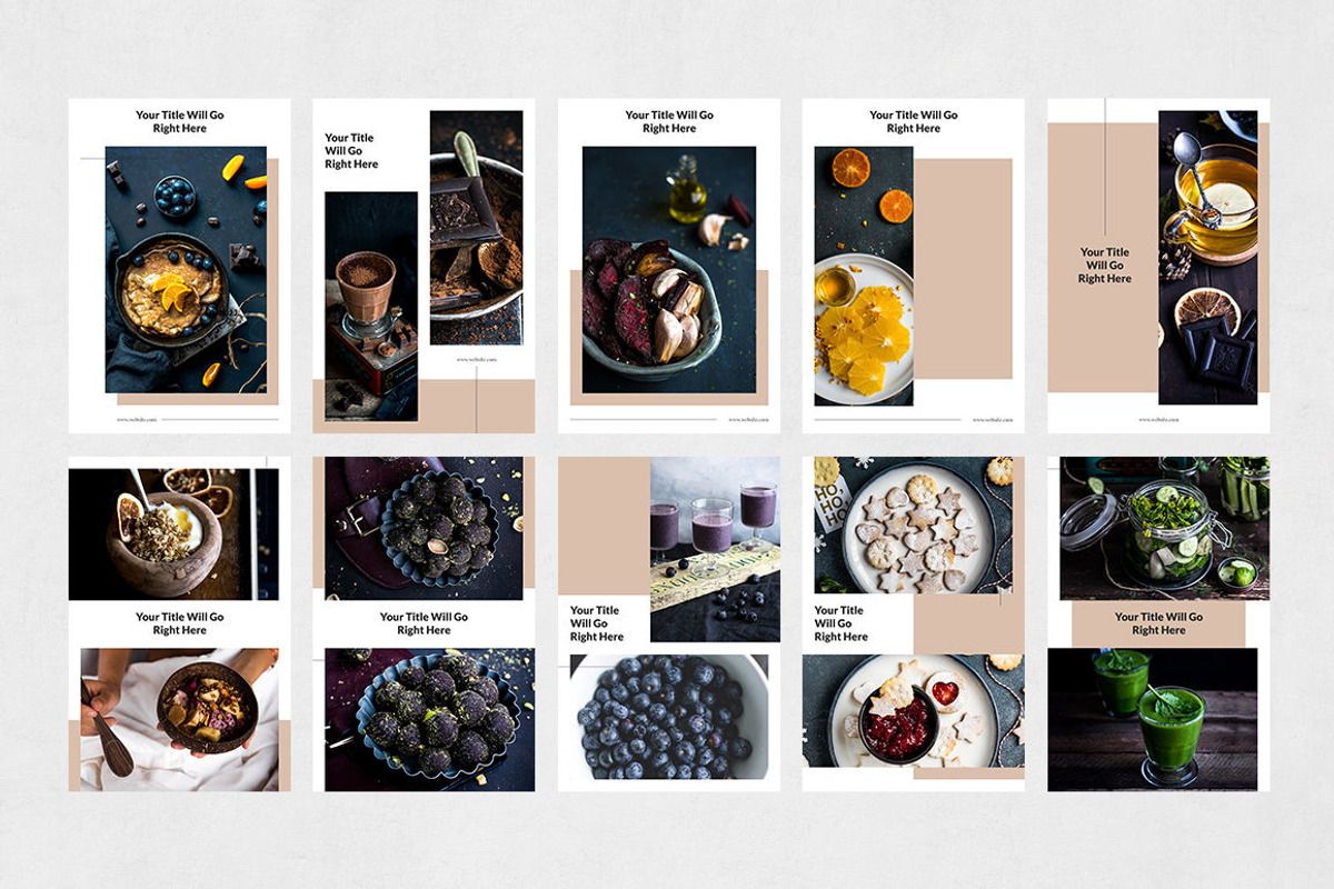Food Pinterest Posts, a Social Media Template by Social Corner Graphics