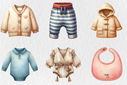 Watercolor Baby Clothes Clipart, an Illustration by Rose Art (Thumbnail 3 of 5)