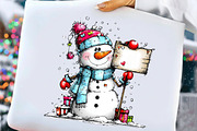 New Year Snowman Clipart Bundle, an Illustration by Craft Nest (Thumbnail 8 of 9)