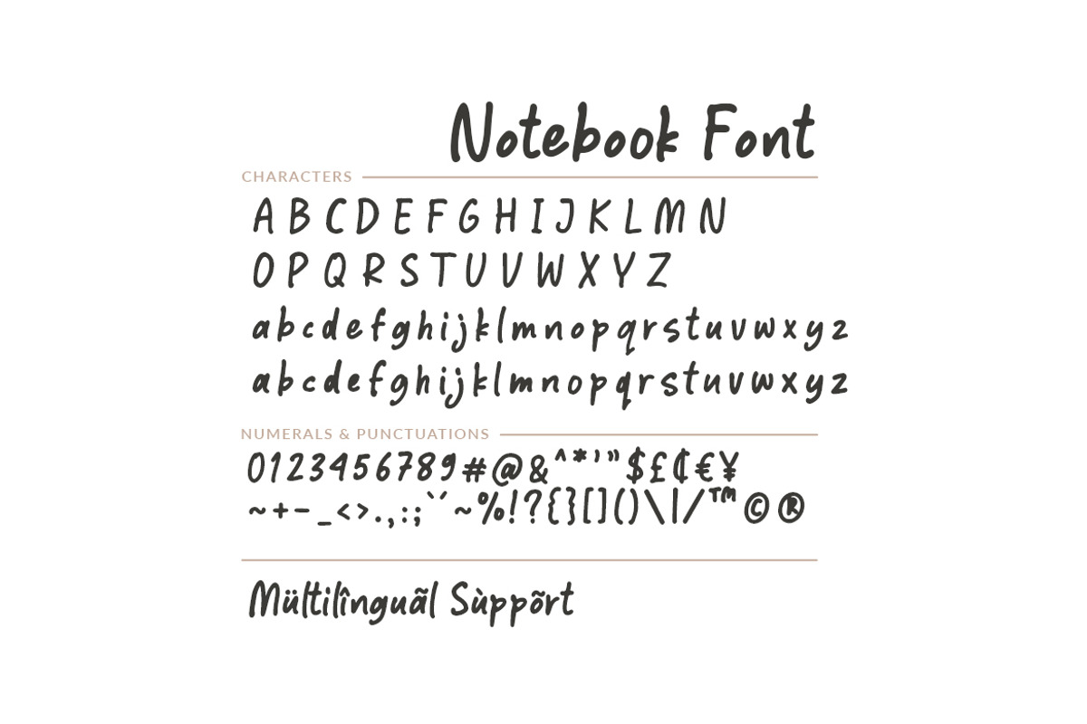 Notebook - Handdrawn Font preview 7