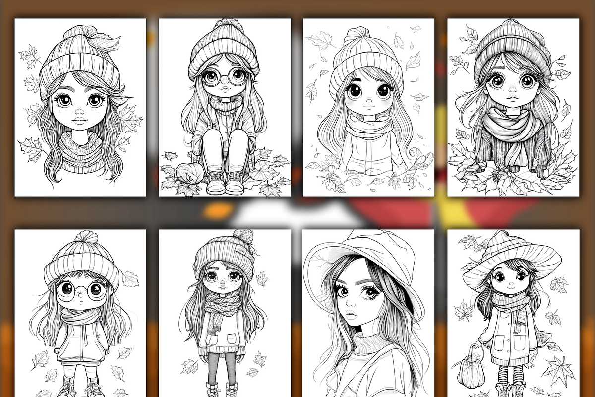 Cute Autumn Fashion Girls books, a Person Illustration by BrandlyTemplate (Photo 3 of 4)