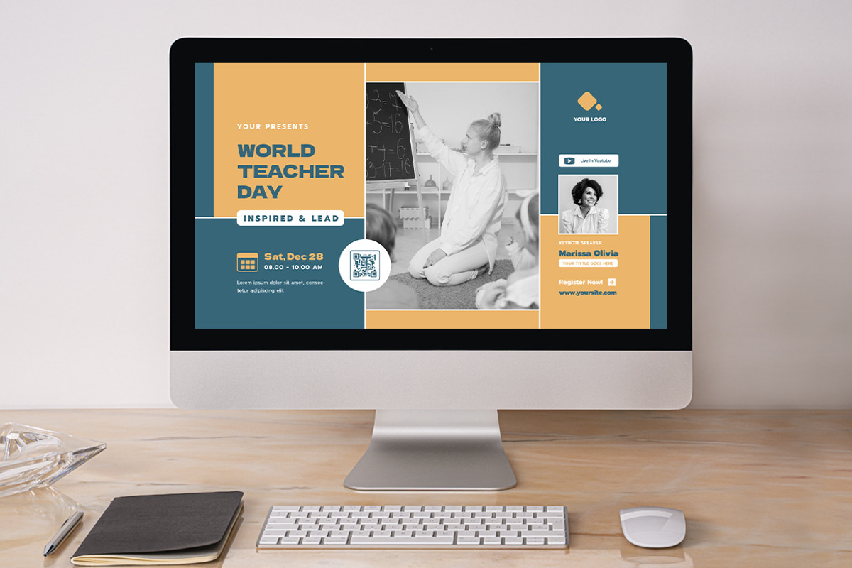 World Teacher Day Digital Poster, a Templates & Theme by MikroType Std (Photo 2 of 4)