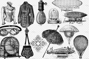 Steampunk Ephemera Clipart