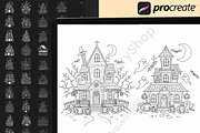 120 Procreate Halloween Castle Stamp, a Brush Add-On by DrawingStoryShop (Thumbnail 3 of 8)