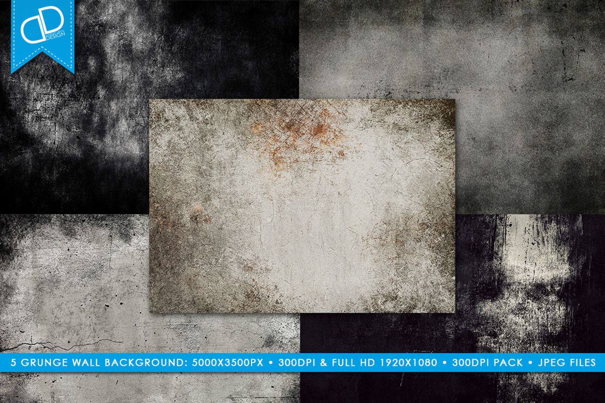 5 Grunge Wall Background, a Texture Graphic by cDDesign (Photo 1 of 5)