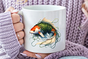 Japanese Koi Fish Sublimation Clipar, an Illustration by DreamCafeArt (Thumbnail 7 of 9)