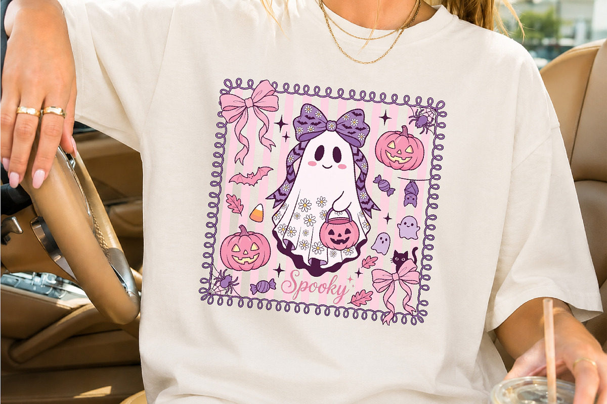 Pastel Spooky Ghost Halloween Design, a Seasonal Illustration by Creative Art (Photo 2 of 3)