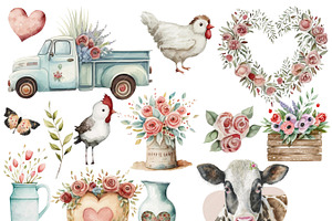 Farmhouse Valentine Clipart