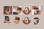 Abstract Modern faces. Geometric set, an Object Graphic by lisa_kalev (Thumbnail 7 of 10)