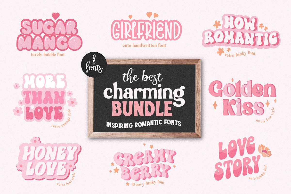 The Best Bundle - 8 Romantic Fonts, a Handwritten Font by BarcelonaShop (Photo 1 of 9)