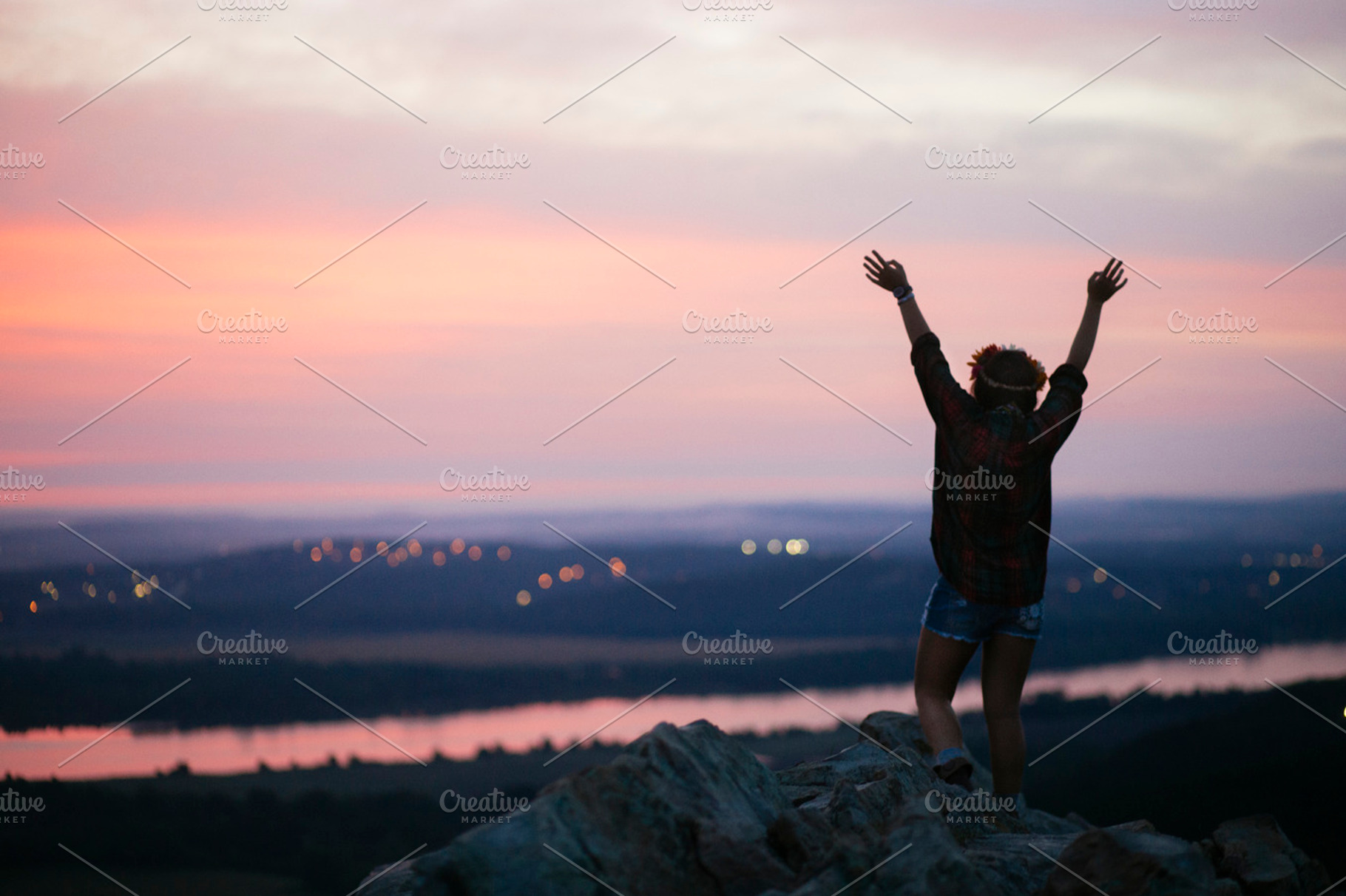 Praise hands featuring pinnacle mountain, little rock, and arkansas