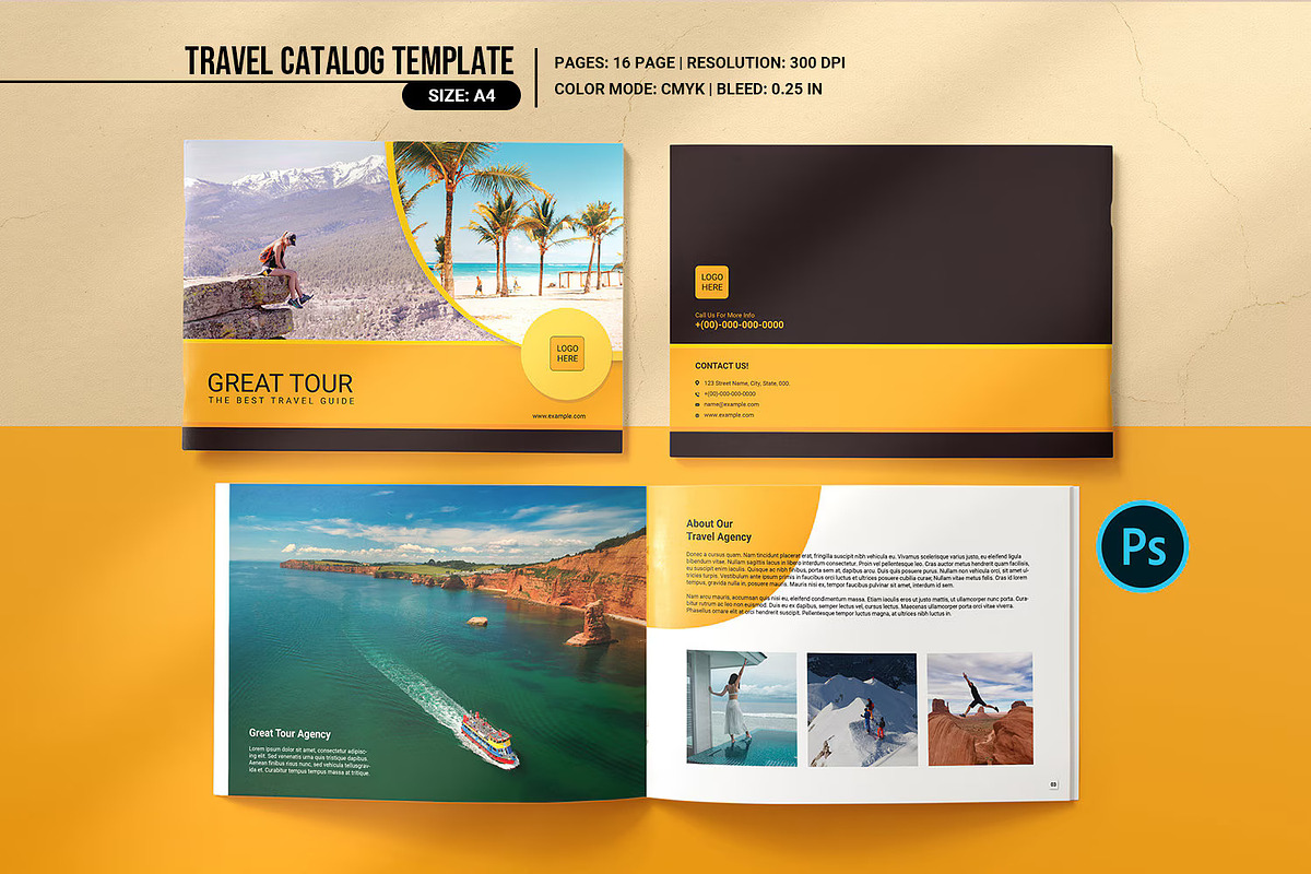 Travel Agency Brochure, a Brochure Template by retrographix (Photo 1 of 4)