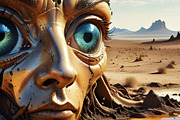 Alien in the Desert, a Person Illustration by Sharon Schwalbe (Thumbnail 2 of 4)