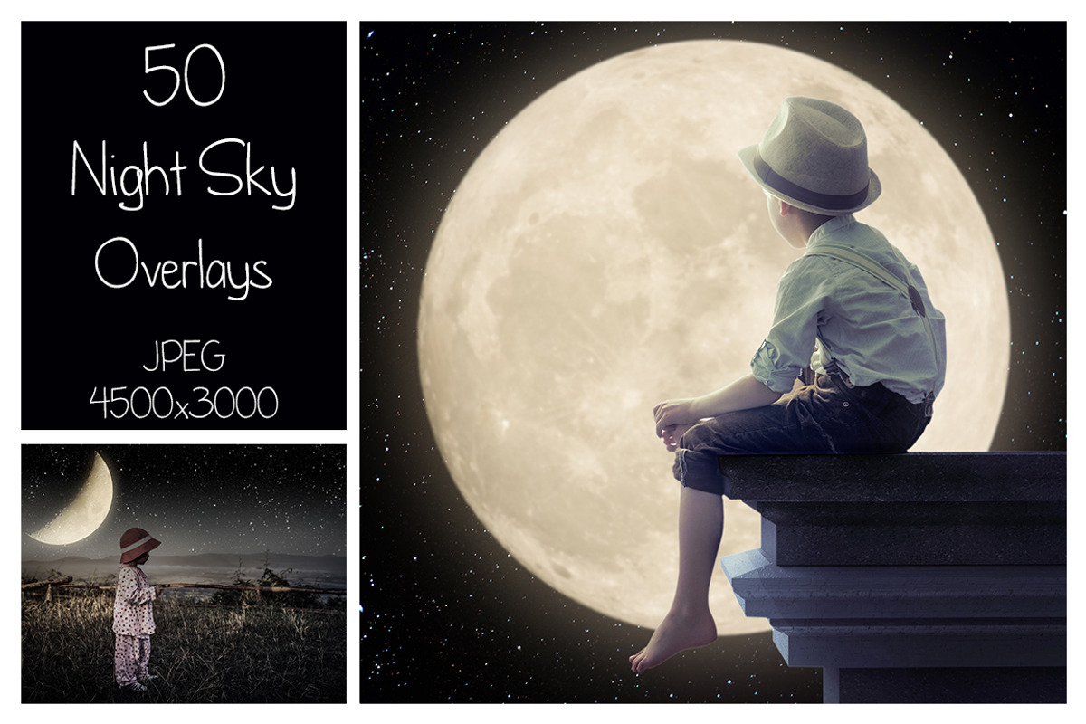 50 Night Sky Overlays, a Texture Graphic by LovePhotoMoment (Photo 1 of 16)