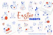 Easter Rabbits – Cute Hand Drawn Set, an Animal Illustration by danceyourlife (Thumbnail 1 of 8)