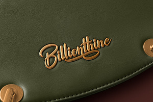 3D Metal Logo On Leather Mockup