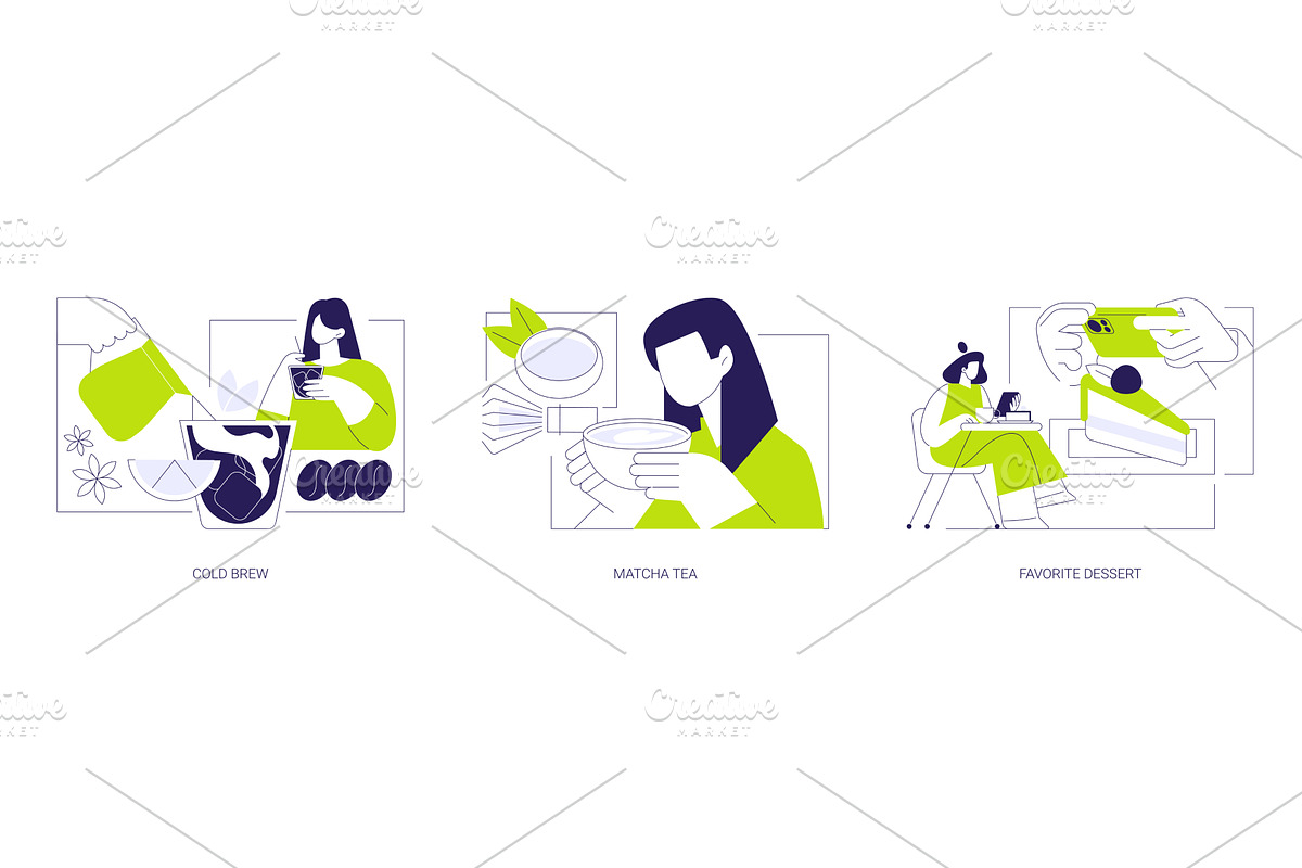 In a coffee shop isolated cartoon, a Person Illustration by Visual Generation